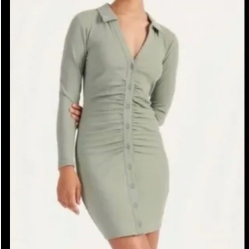 Abercrombie Ruched Knit Shirt Dress
